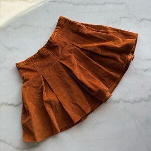Women's Corduroy High Rise Mini Skirt in Rust